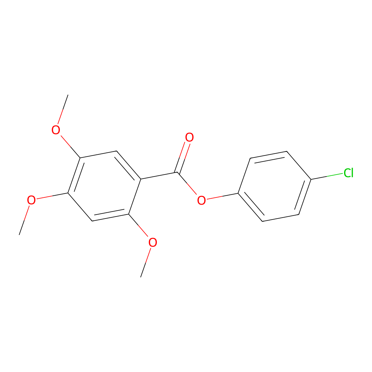 4-Chlorophenyl 2,4,5-trimethoxybenzoate molecular structure, CAS 791796-78-6