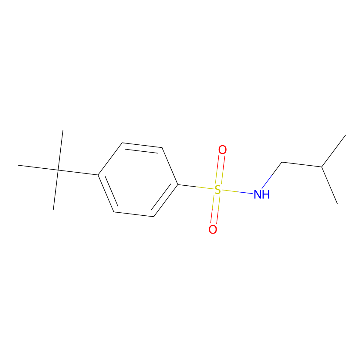 4-tert-butyl-N-(2-methylpropyl)benzenesulfonamide molecular structure, CAS 791796-93-5