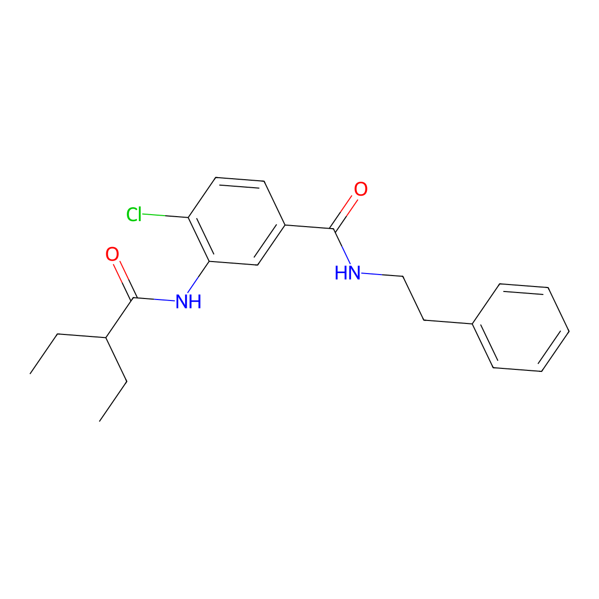 4-chloro-3-[(2-ethylbutanoyl)amino]-N-(2-phenylethyl)benzamide molecular structure, CAS 791797-07-4