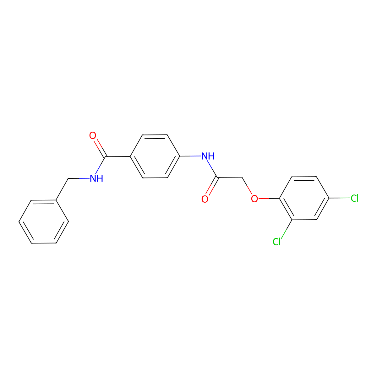 N-benzyl-4-{[(2,4-dichlorophenoxy)acetyl]amino}benzamide molecular structure, CAS 791797-43-8