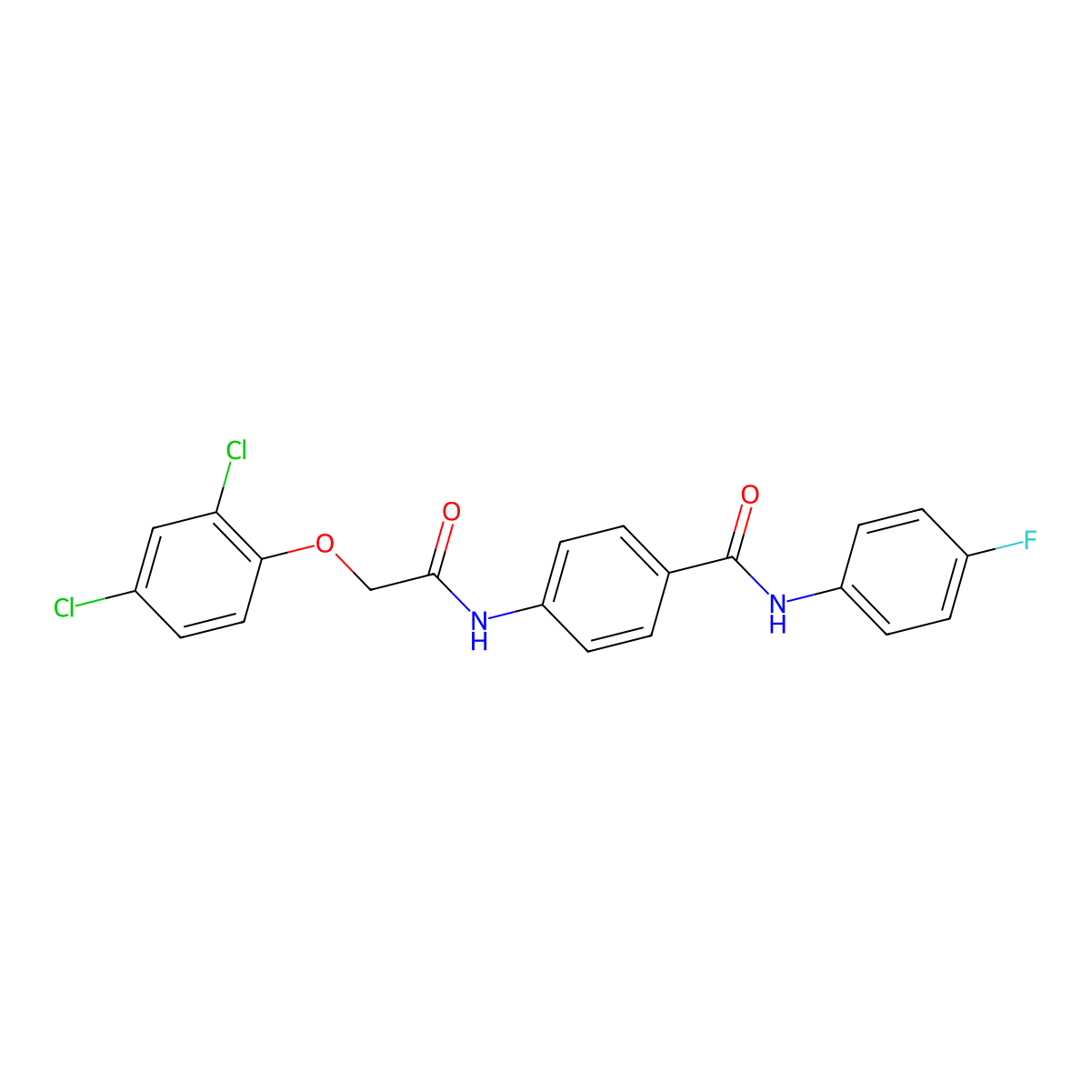 4-{[(2,4-dichlorophenoxy)acetyl]amino}-N-(4-fluorophenyl)benzamide molecular structure, CAS 791797-45-0