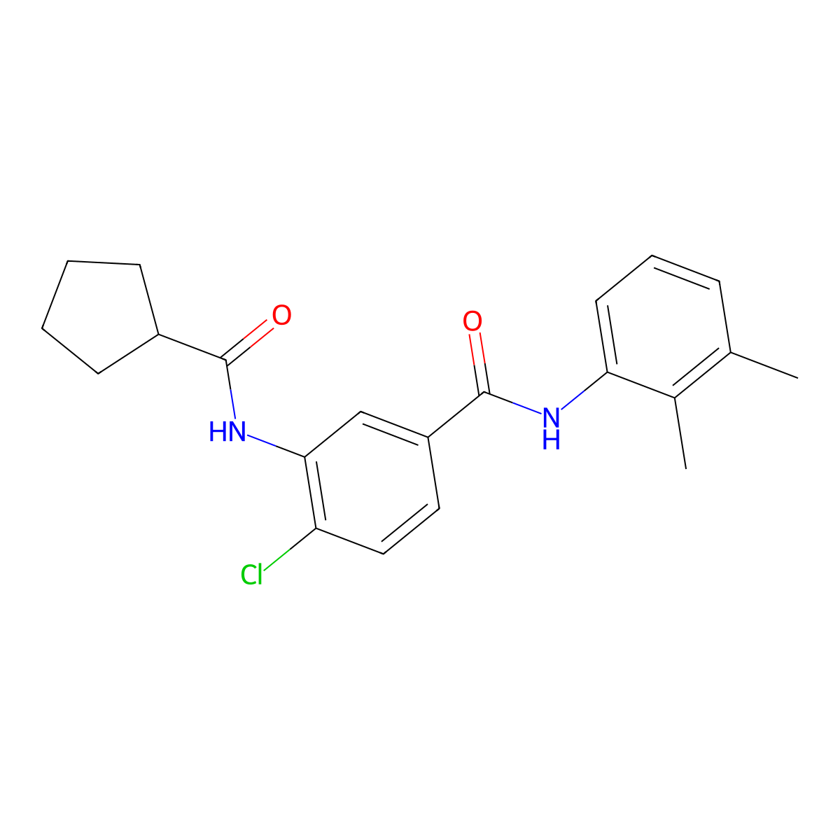 4-chloro-3-[(cyclopentylcarbonyl)amino]-N-(2,3-dimethylphenyl)benzamide molecular structure, CAS 791798-19-1