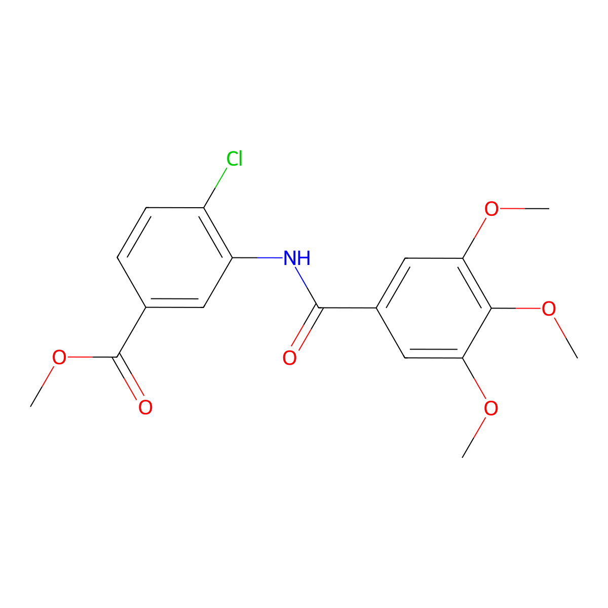 Methyl 4-chloro-3-[(3,4,5-trimethoxybenzoyl)amino]benzoate molecular structure, CAS 791798-73-7