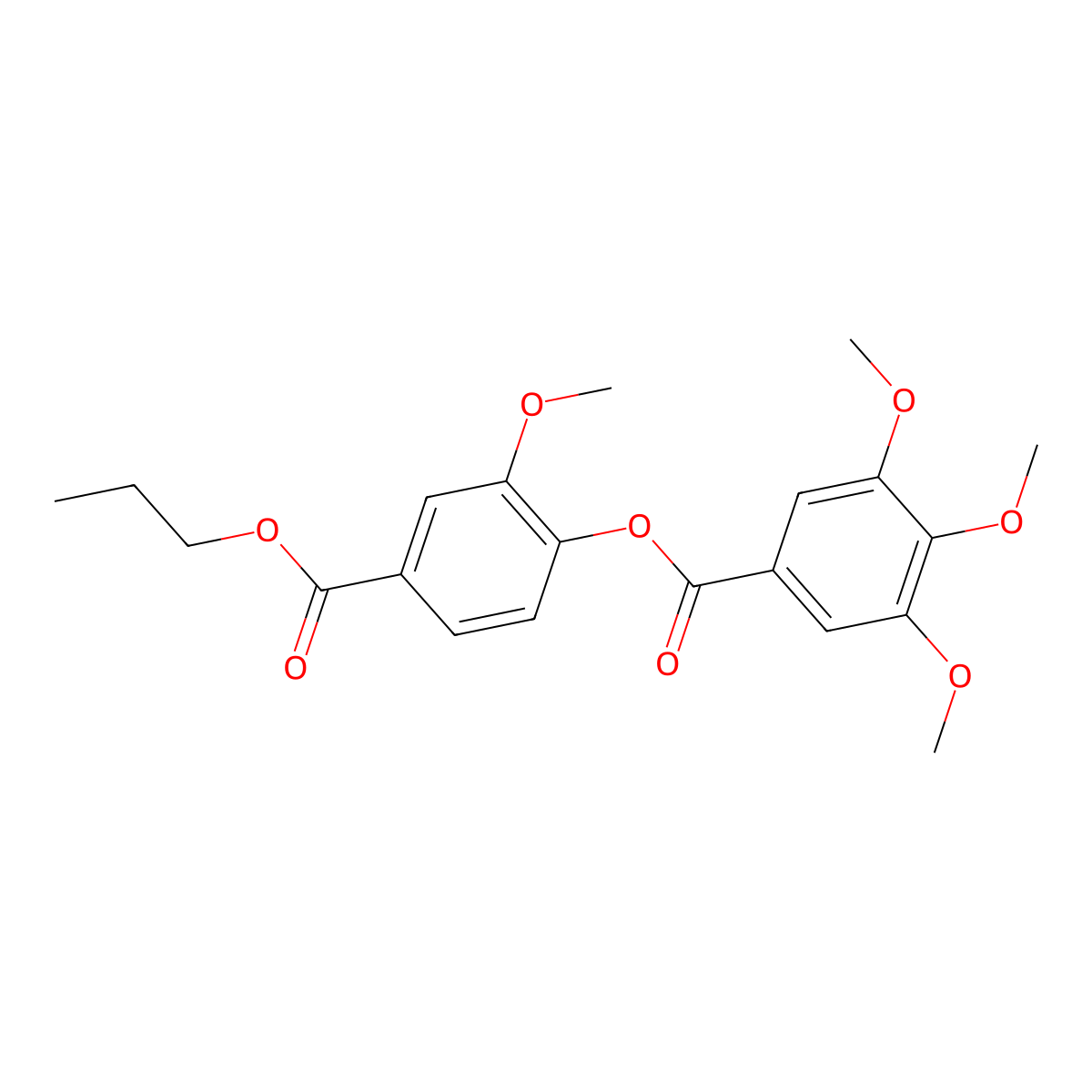 2-Methoxy-4-(propoxycarbonyl)phenyl 3,4,5-trimethoxybenzoate molecular structure, CAS 791798-77-1