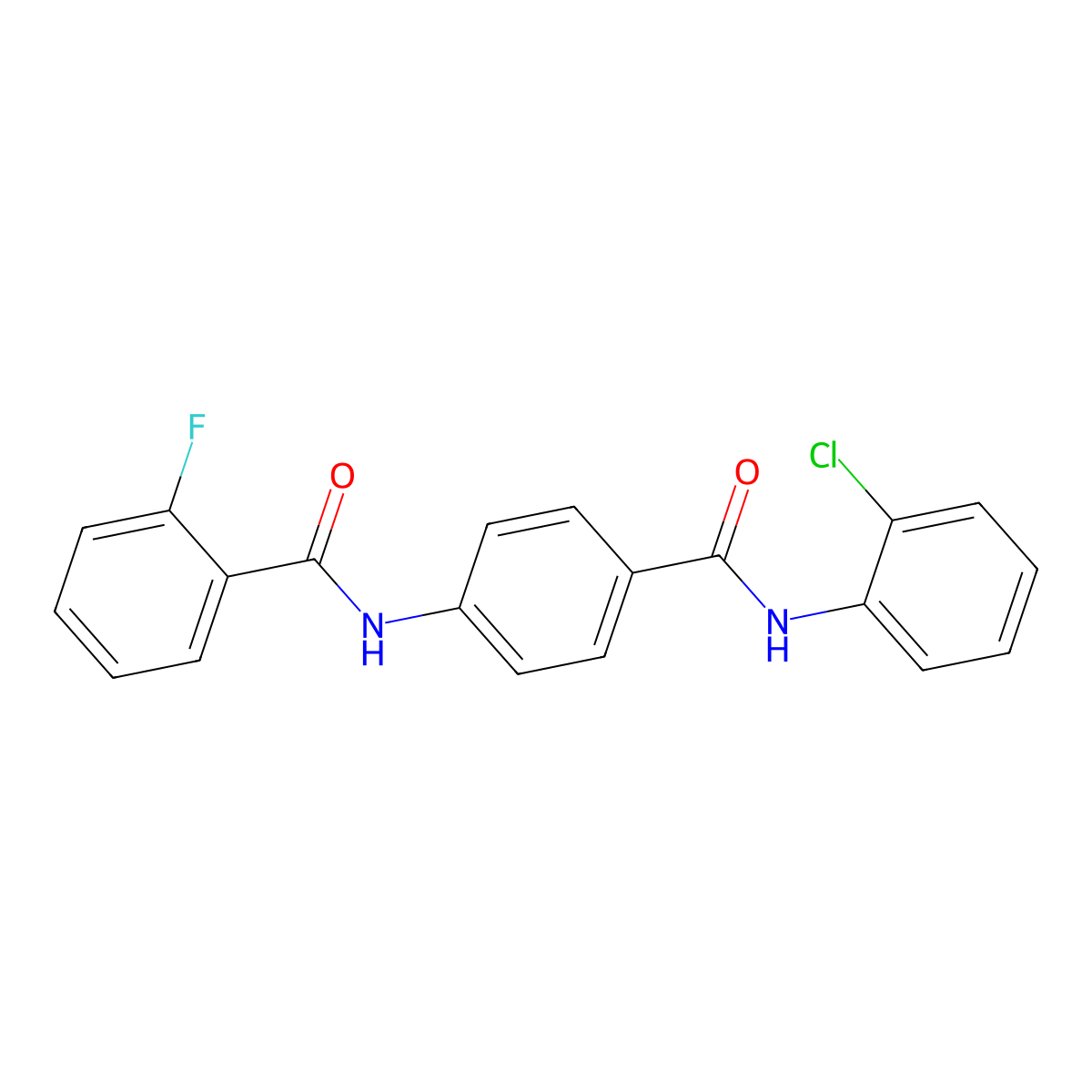 N-{4-[(2-chloroanilino)carbonyl]phenyl}-2-fluorobenzamide molecular structure, CAS 791801-28-0
