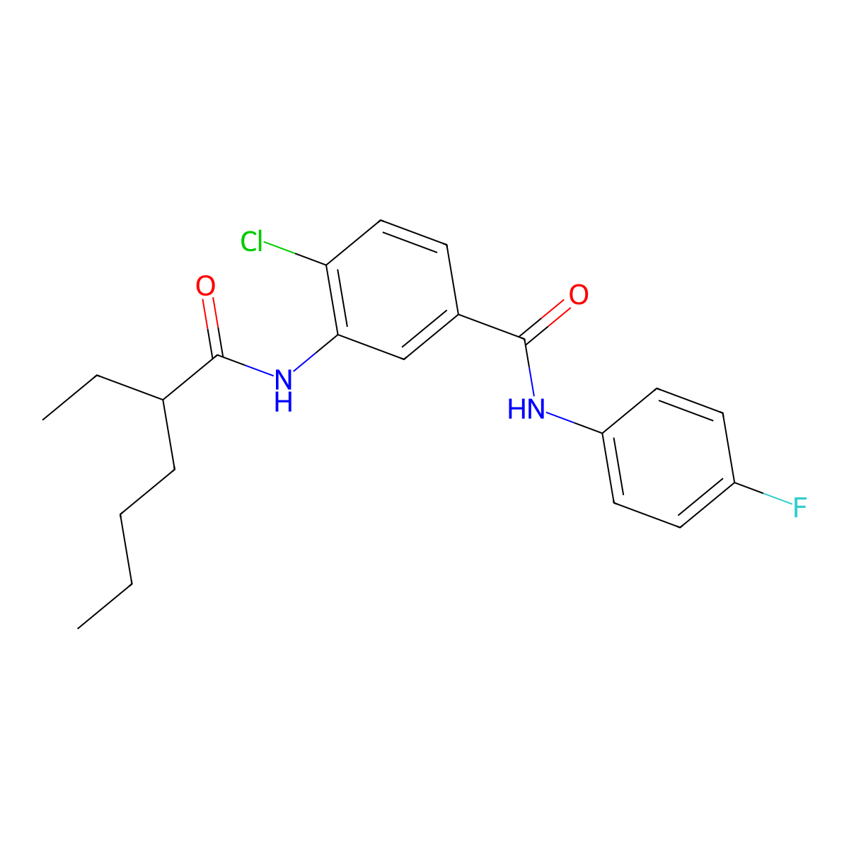 4-chloro-3-[(2-ethylhexanoyl)amino]-N-(4-fluorophenyl)benzamide molecular structure, CAS 791801-69-9