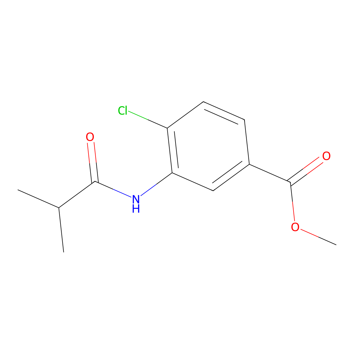Benzoic acid, 4-chloro-3-[(2-methyl-1-oxopropyl)amino]-, methyl ester molecular structure, CAS 791802-72-7