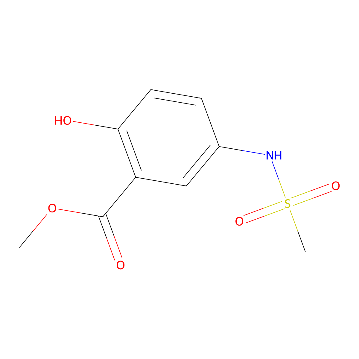 Methyl 2-hydroxy-5-(methanesulfonamido)benzoate molecular structure, CAS 791802-85-2
