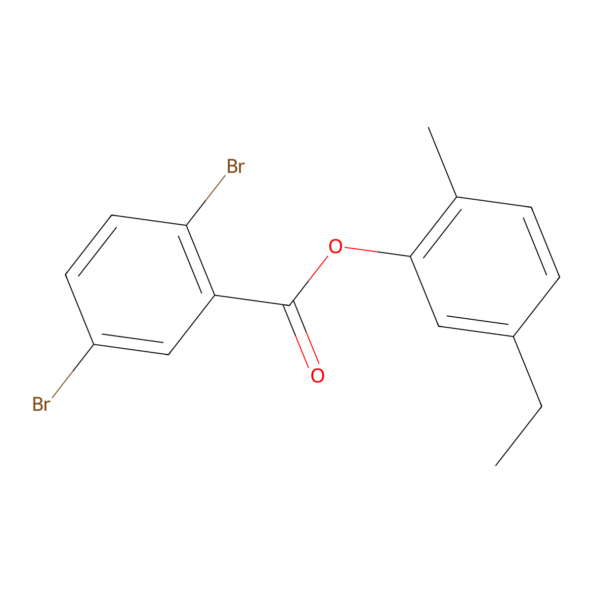 5-Ethyl-2-methylphenyl 2,5-dibromobenzoate molecular structure, CAS 791802-89-6