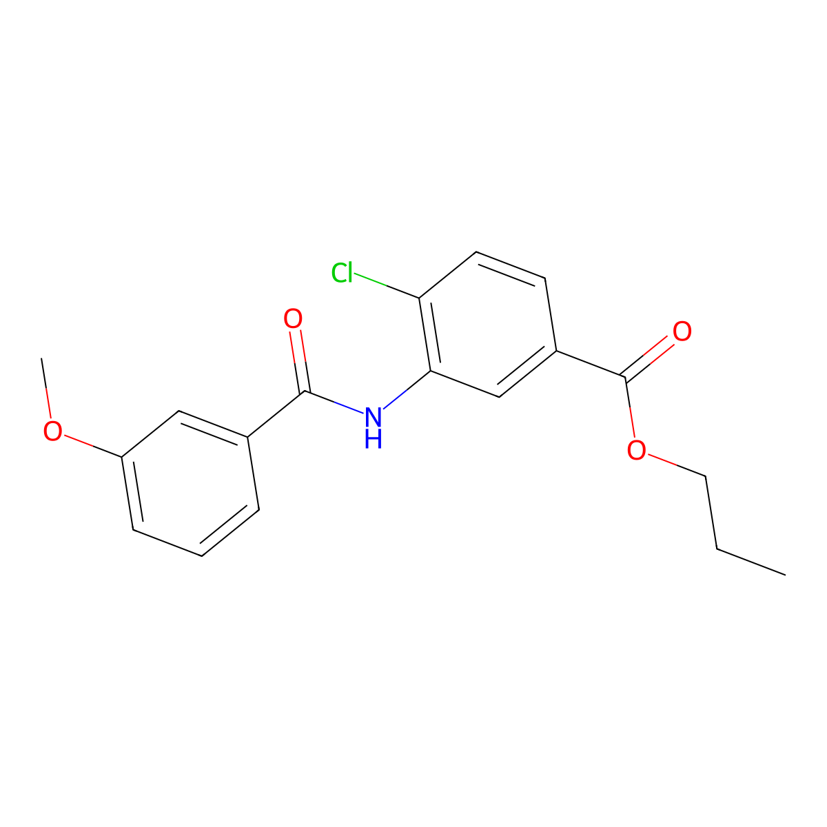 Propyl 4-chloro-3-[(3-methoxybenzoyl)amino]benzoate molecular structure, CAS 791803-40-2