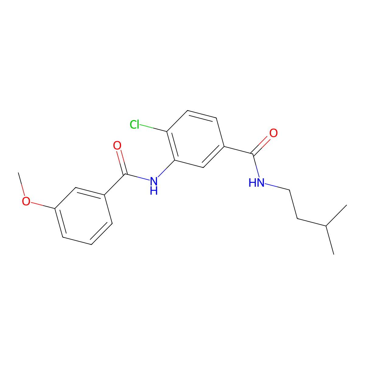 4-chloro-N-isopentyl-3-[(3-methoxybenzoyl)amino]benzamide molecular structure, CAS 791803-44-6