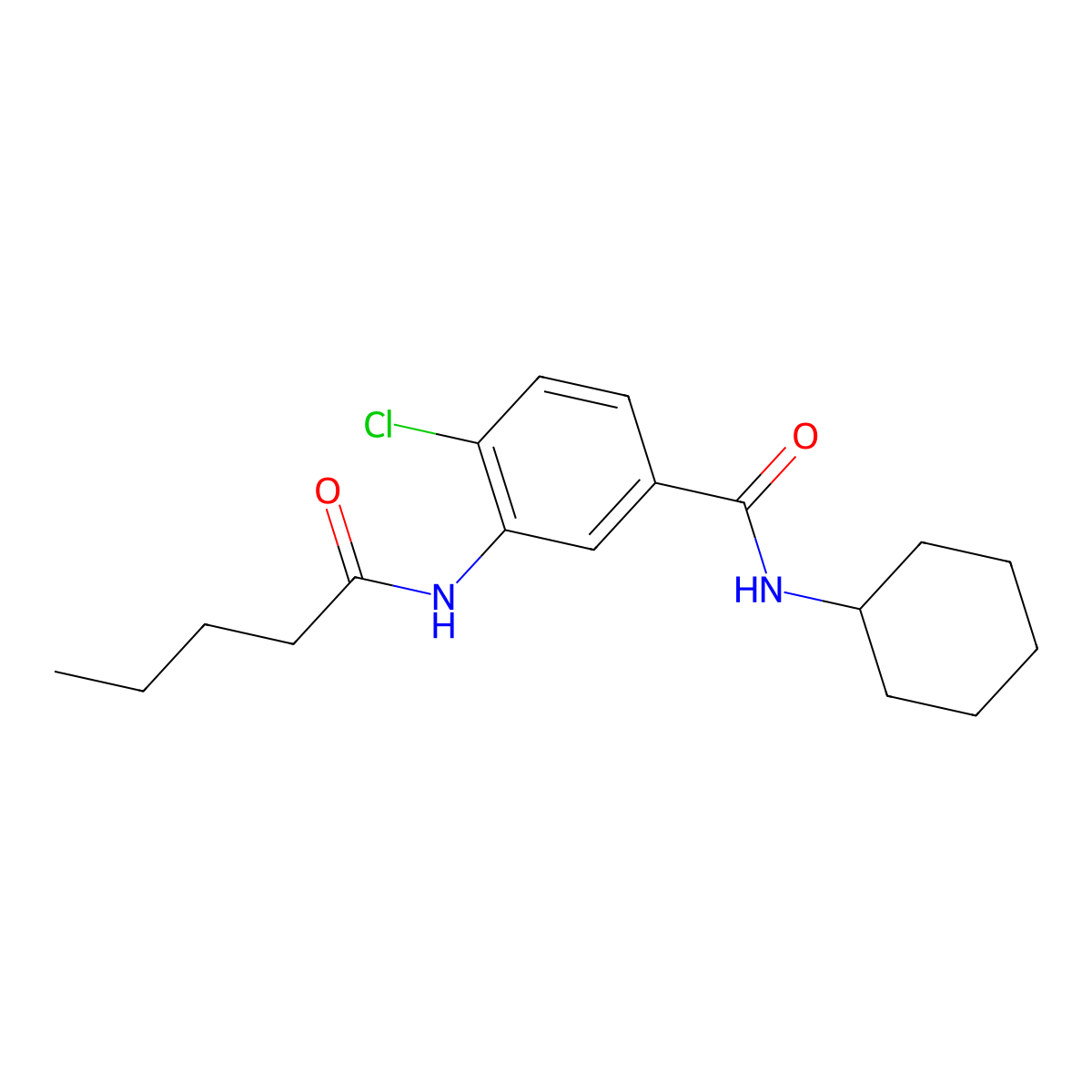 4-chloro-N-cyclohexyl-3-(pentanoylamino)benzamide molecular structure, CAS 791804-32-5
