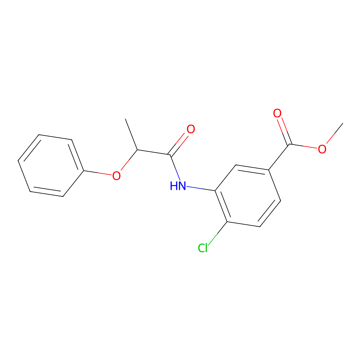 Methyl 4-chloro-3-[(2-phenoxypropanoyl)amino]benzoate molecular structure, CAS 791804-56-3