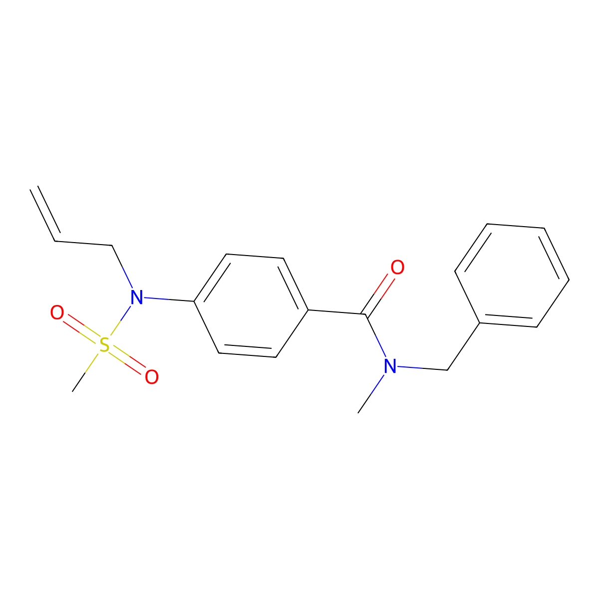 N-benzyl-N-methyl-4-[methylsulfonyl(prop-2-enyl)amino]benzamide molecular structure, CAS 791804-82-5