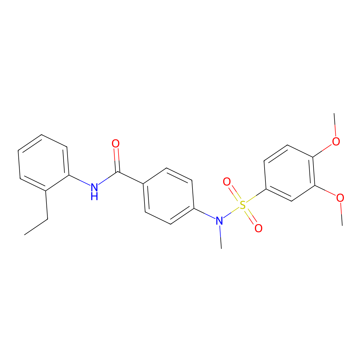 4-[(3,4-dimethoxyphenyl)sulfonyl-methylamino]-N-(2-ethylphenyl)benzamide molecular structure, CAS 791804-84-7