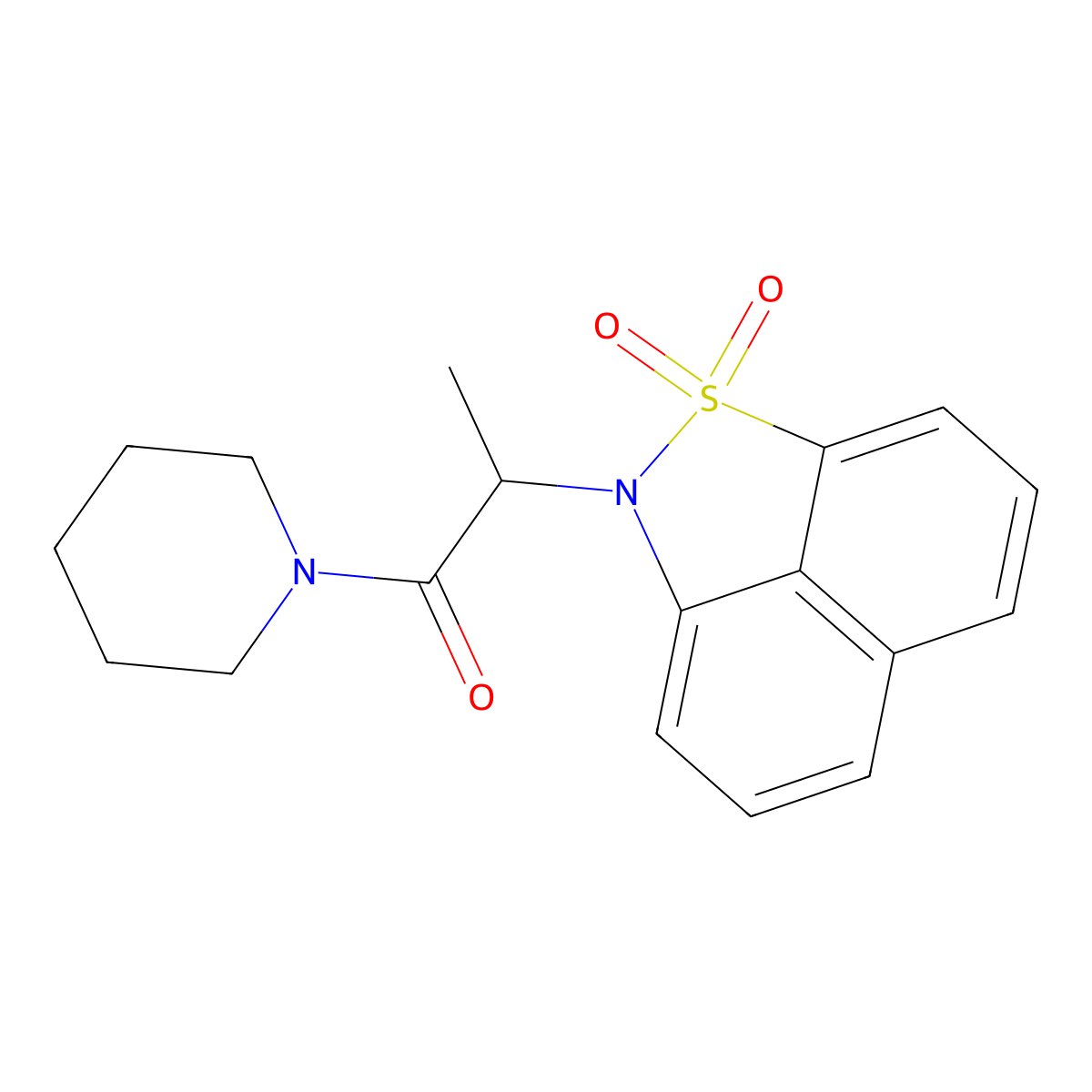 2-(1-methyl-2-oxo-2-piperidinoethyl)-1lambda~6~-naphtho[1,8-cd]isothiazole-1,1(2H)-dione molecular structure, CAS 791804-89-2