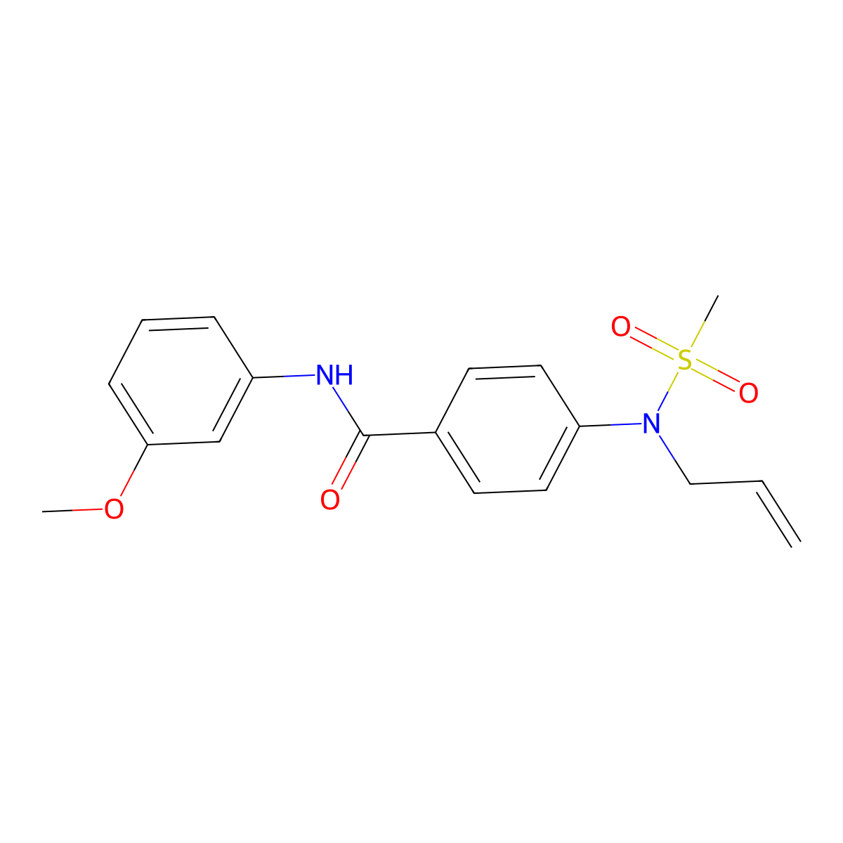 N-(3-methoxyphenyl)-4-[methylsulfonyl(prop-2-enyl)amino]benzamide molecular structure, CAS 791805-03-3