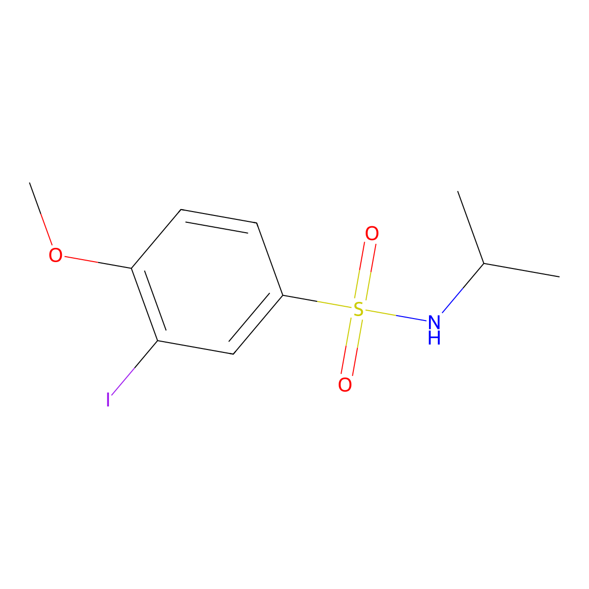3-iodo-4-methoxy-N-propan-2-ylbenzenesulfonamide molecular structure, CAS 791805-07-7