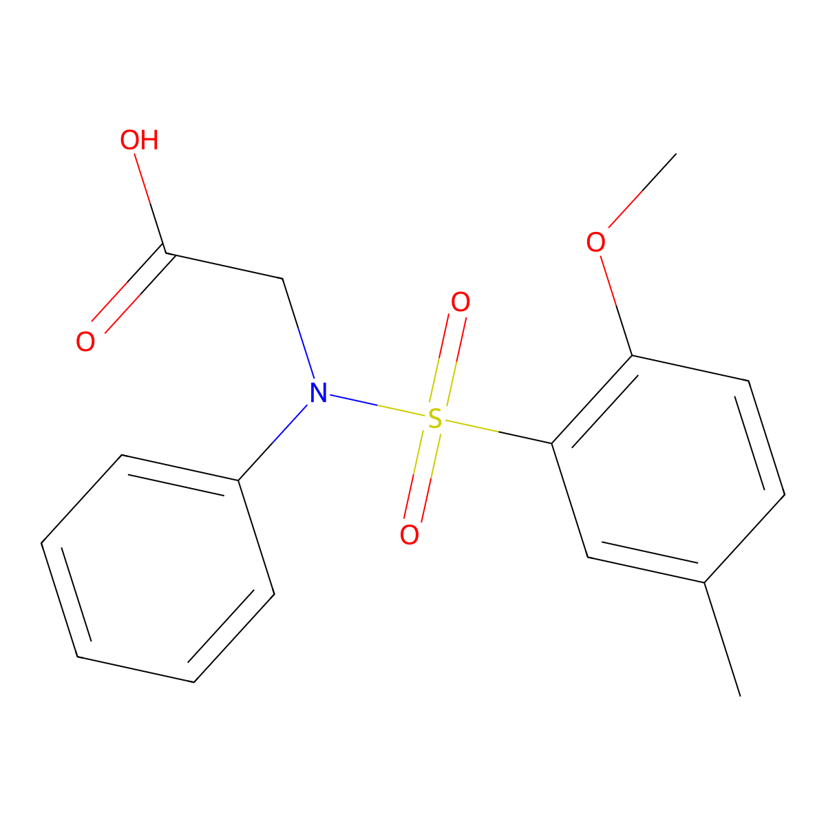 N-[(2-methoxy-5-methylphenyl)sulfonyl]-N-phenylglycine molecular structure, CAS 791805-23-7