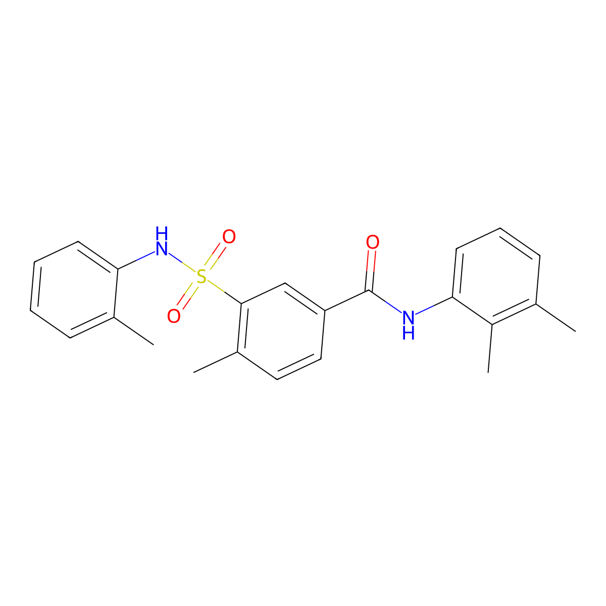 N-(2,3-dimethylphenyl)-4-methyl-3-(2-toluidinosulfonyl)benzamide molecular structure, CAS 791805-58-8