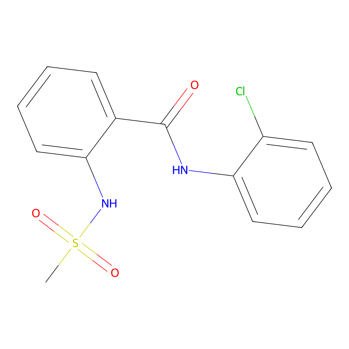 N-(2-chlorophenyl)-2-[(methylsulfonyl)amino]benzamide molecular structure, CAS 791805-61-3