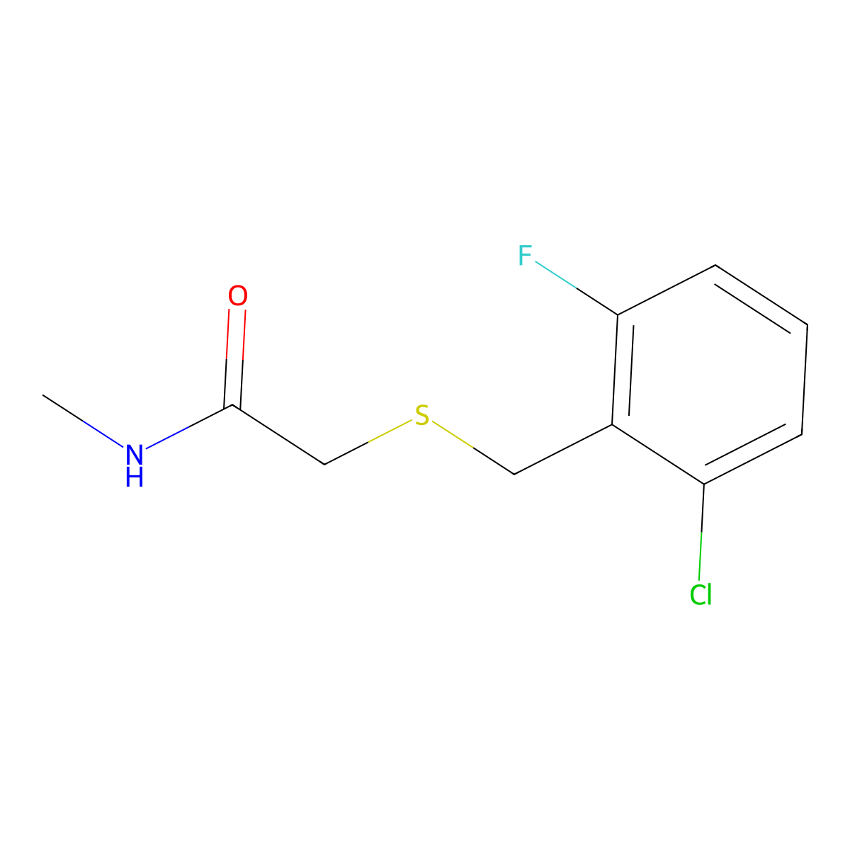 2-[(2-chloro-6-fluorobenzyl)sulfanyl]-N-methylacetamide molecular structure, CAS 791805-64-6