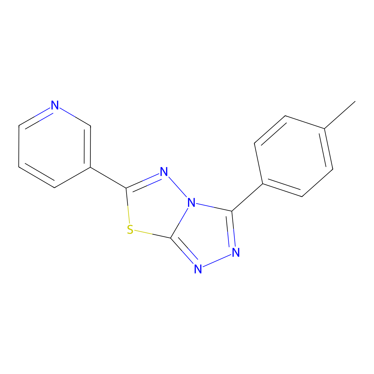 3-(4-Methylphenyl)-6-(3-pyridinyl)[1,2,4]triazolo[3,4-b][1,3,4]thiadiazole molecular structure, CAS 791805-73-7
