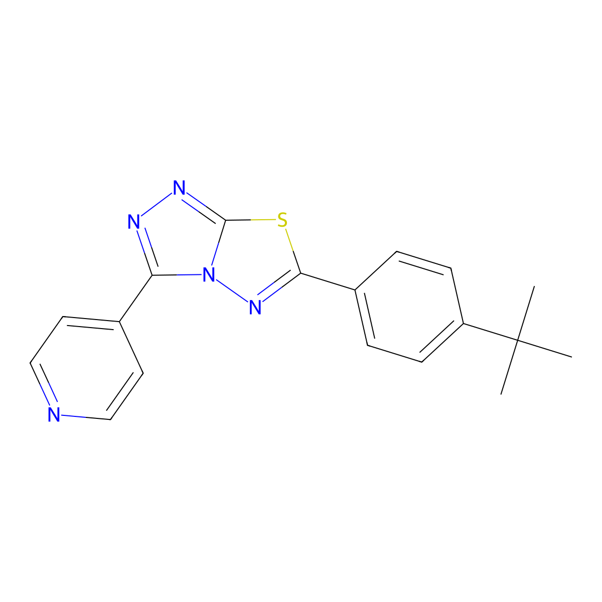 6-(4-Tert-butylphenyl)-3-(4-pyridinyl)[1,2,4]triazolo[3,4-b][1,3,4]thiadiazole molecular structure, CAS 791805-74-8
