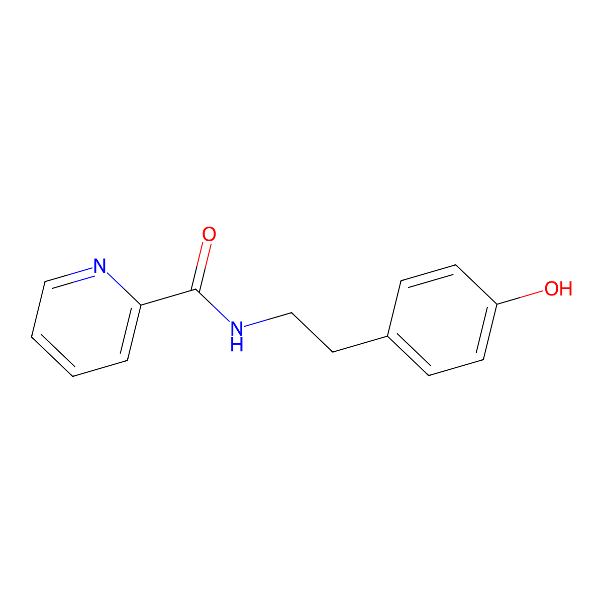 N-[2-(4-hydroxyphenyl)ethyl]pyridine-2-carboxamide molecular structure, CAS 791805-78-2