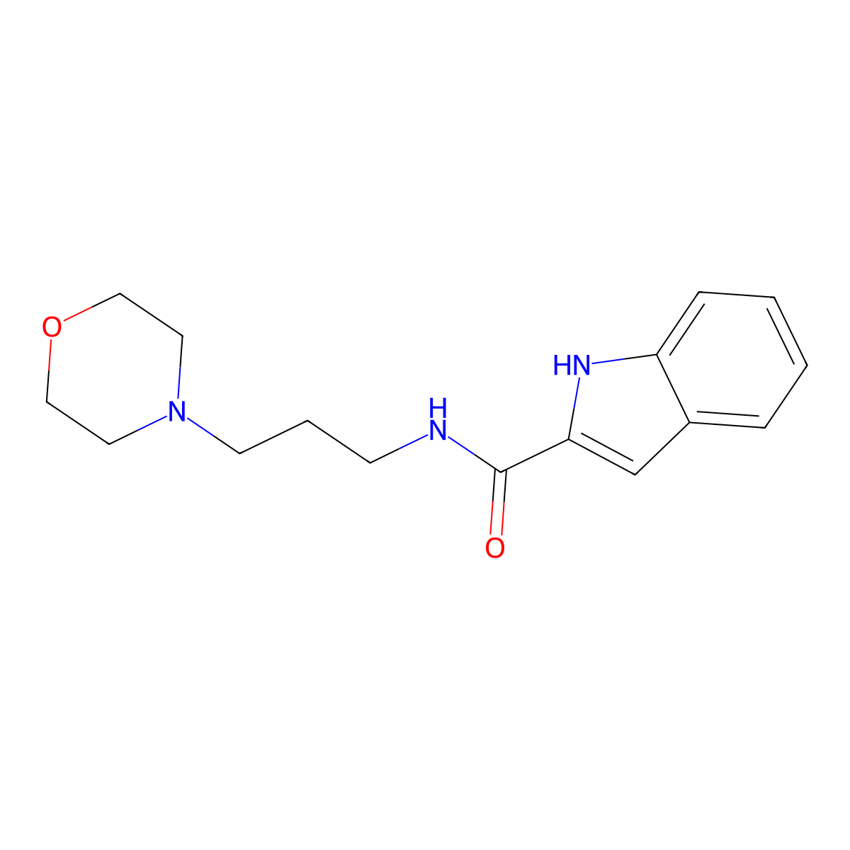 N-(3-morpholin-4-ylpropyl)-1H-indole-2-carboxamide molecular structure, CAS 791805-79-3