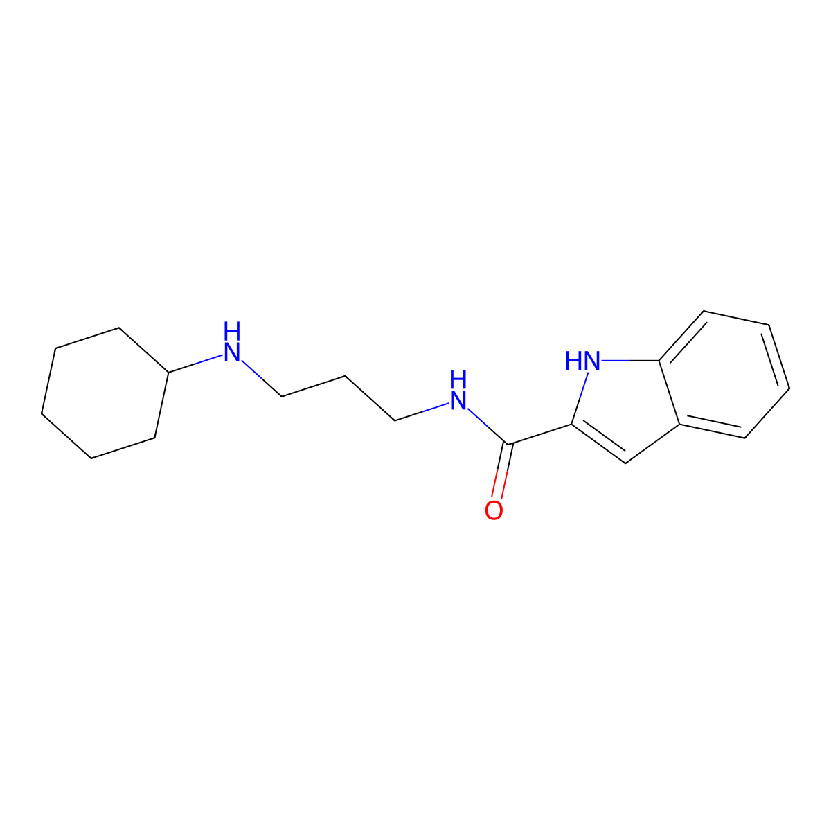 N-[3-(cyclohexylamino)propyl]-1H-indole-2-carboxamide molecular structure, CAS 791805-80-6