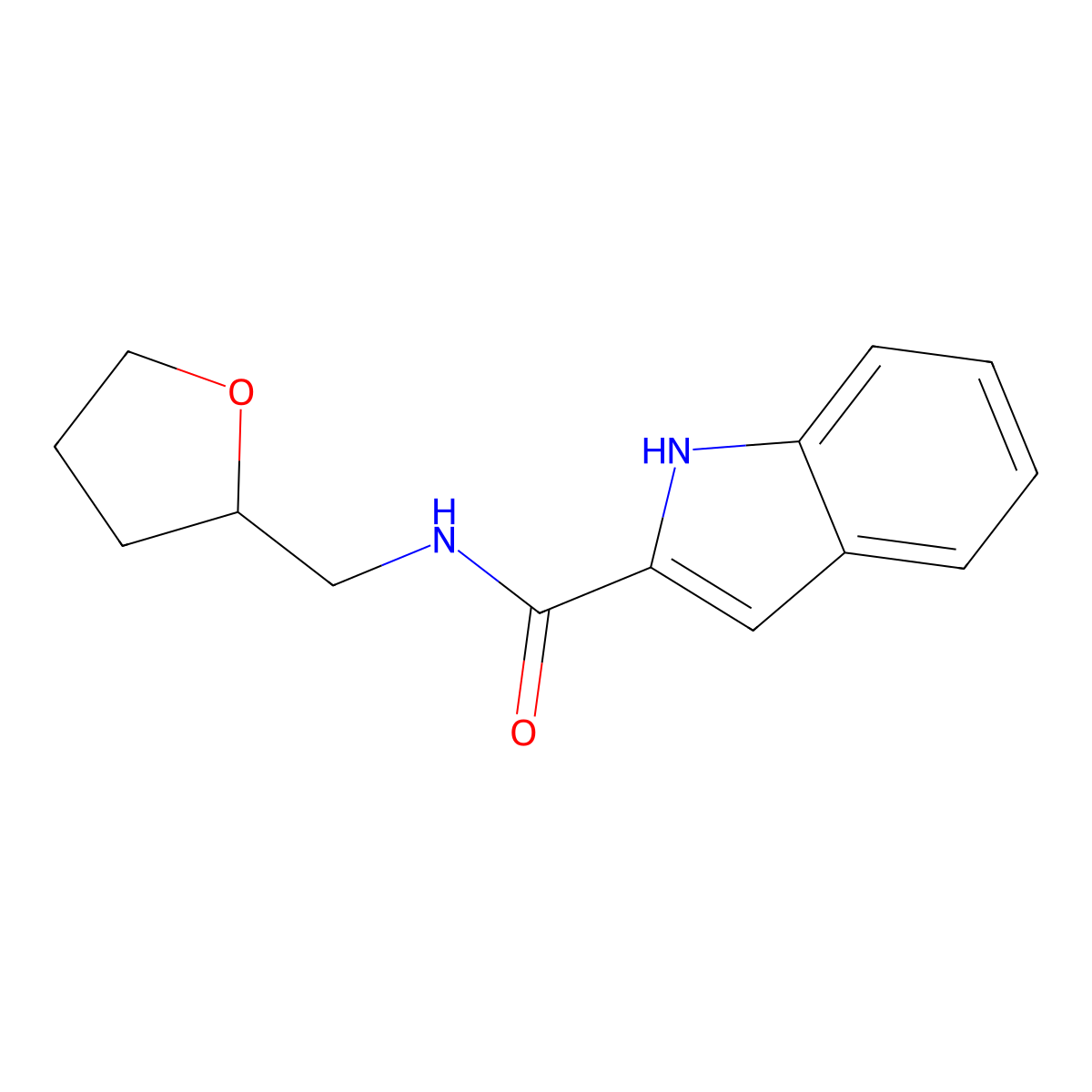 N-(oxolan-2-ylmethyl)-1H-indole-2-carboxamide molecular structure, CAS 791805-81-7