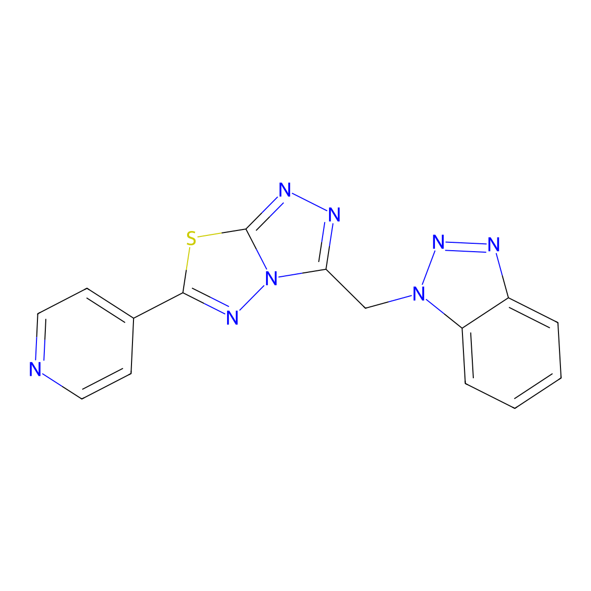 3-(Benzotriazol-1-ylmethyl)-6-pyridin-4-yl-[1,2,4]triazolo[3,4-b][1,3,4]thiadiazole molecular structure, CAS 791805-82-8