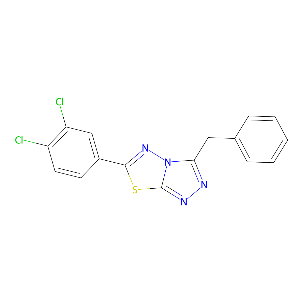 3-Benzyl-6-(3,4-dichlorophenyl)[1,2,4]triazolo[3,4-b][1,3,4]thiadiazole molecular structure, CAS 791805-86-2