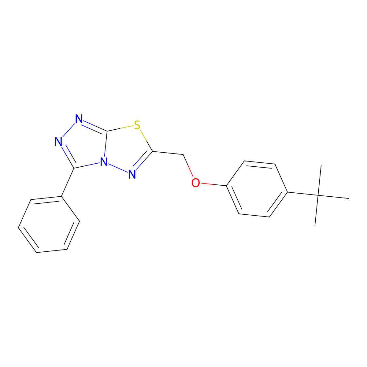 6-[(4-Tert-butylphenoxy)methyl]-3-phenyl-[1,2,4]triazolo[3,4-b][1,3,4]thiadiazole molecular structure, CAS 791805-87-3