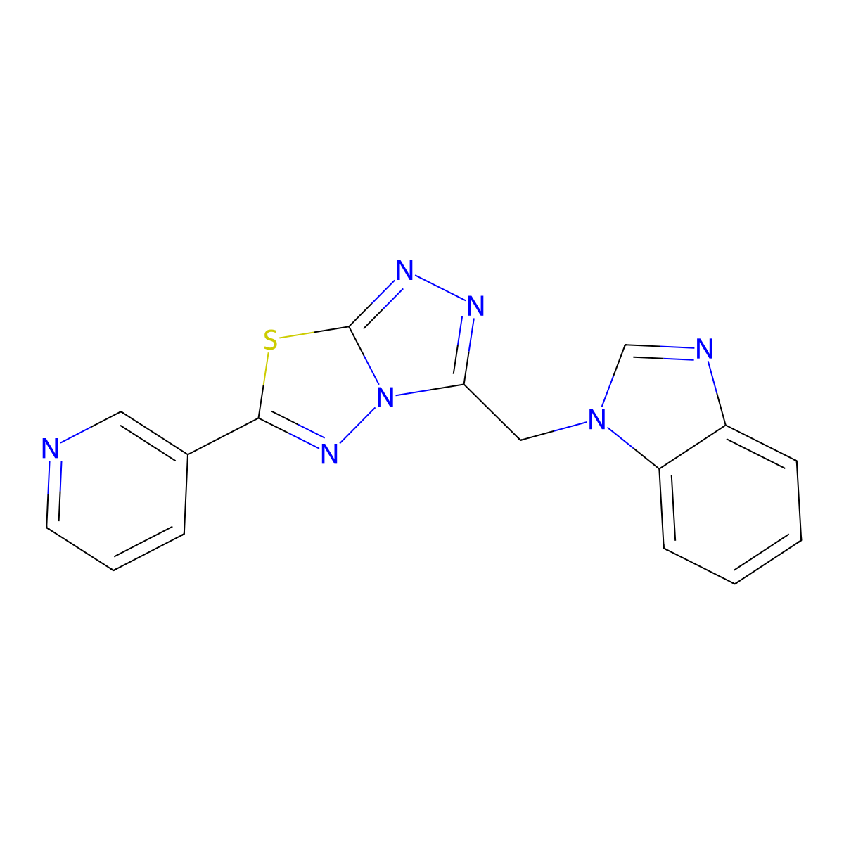 3-(Benzimidazol-1-ylmethyl)-6-pyridin-3-yl-[1,2,4]triazolo[3,4-b][1,3,4]thiadiazole molecular structure, CAS 791806-13-8