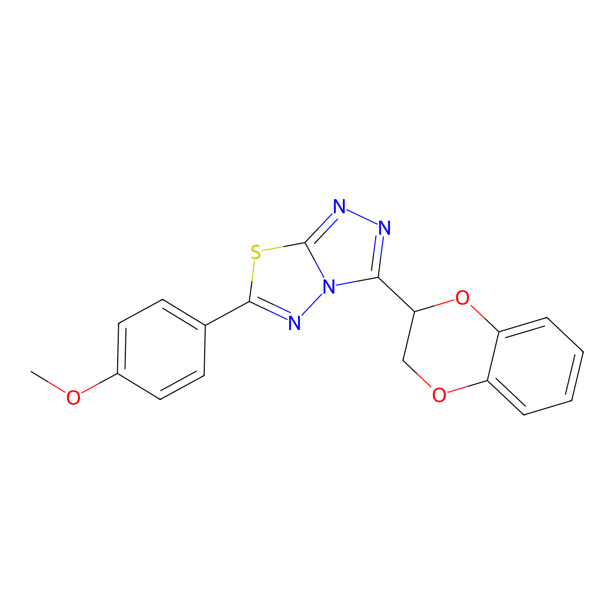 3-(2,3-Dihydro-1,4-benzodioxin-3-yl)-6-(4-methoxyphenyl)-[1,2,4]triazolo[3,4-b][1,3,4]thiadiazole molecular structure, CAS 791806-16-1