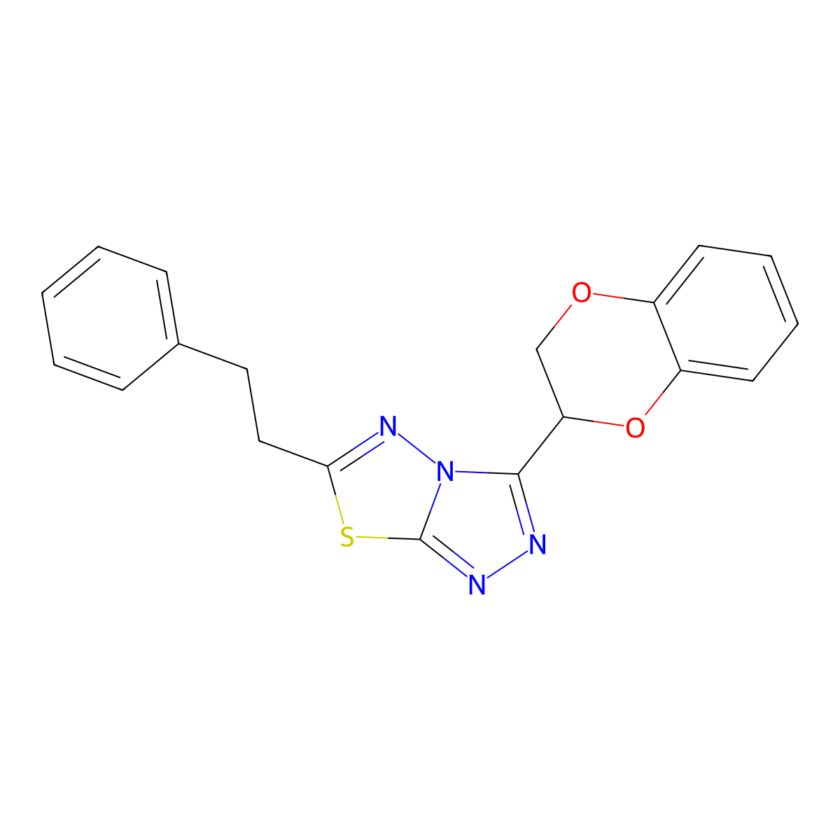 3-(2,3-Dihydro-1,4-benzodioxin-2-yl)-6-(2-phenylethyl)[1,2,4]triazolo[3,4-b][1,3,4]thiadiazole molecular structure, CAS 791806-21-8