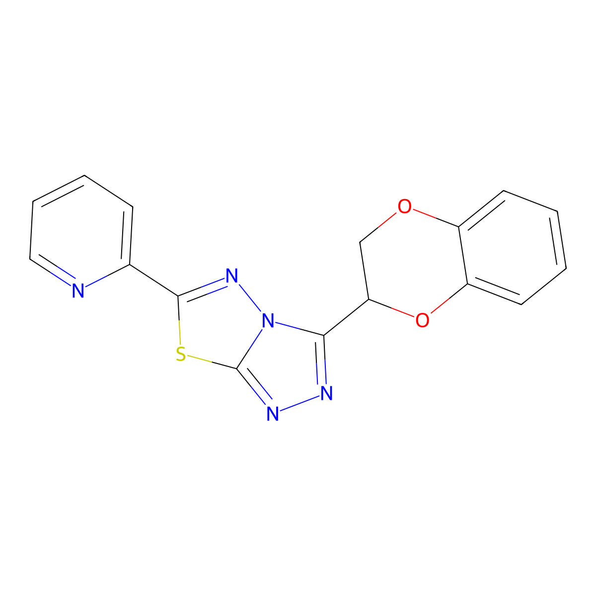 3-(2,3-Dihydro-1,4-benzodioxin-2-yl)-6-(2-pyridinyl)[1,2,4]triazolo[3,4-b][1,3,4]thiadiazole molecular structure, CAS 791806-29-6