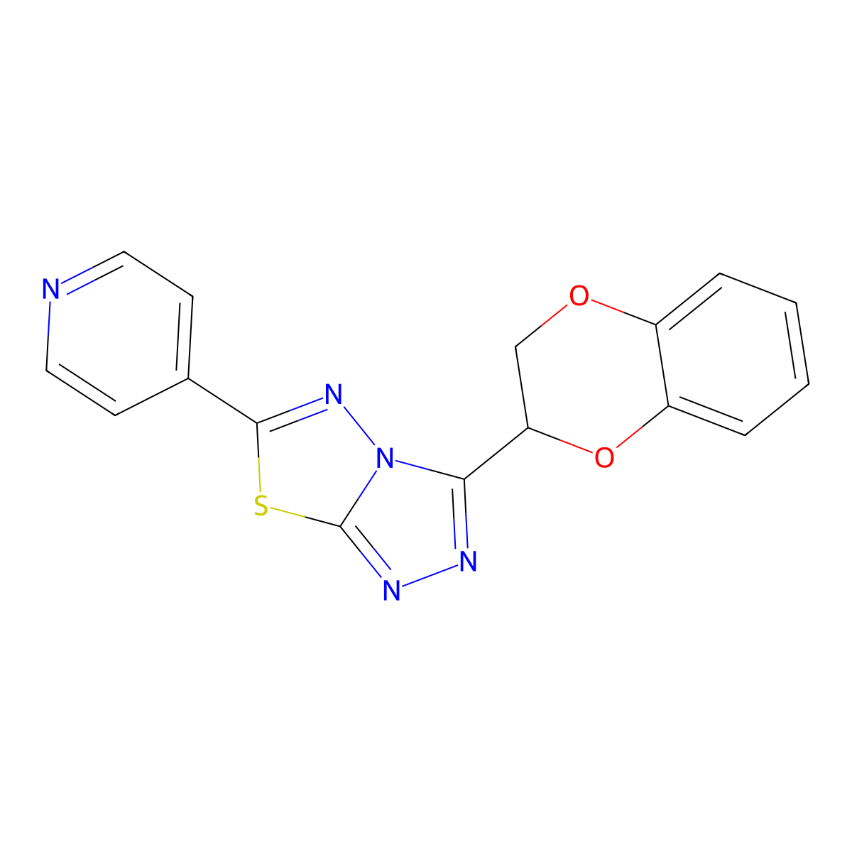 3-(2,3-Dihydro-1,4-benzodioxin-3-yl)-6-pyridin-4-yl-[1,2,4]triazolo[3,4-b][1,3,4]thiadiazole molecular structure, CAS 791806-31-0