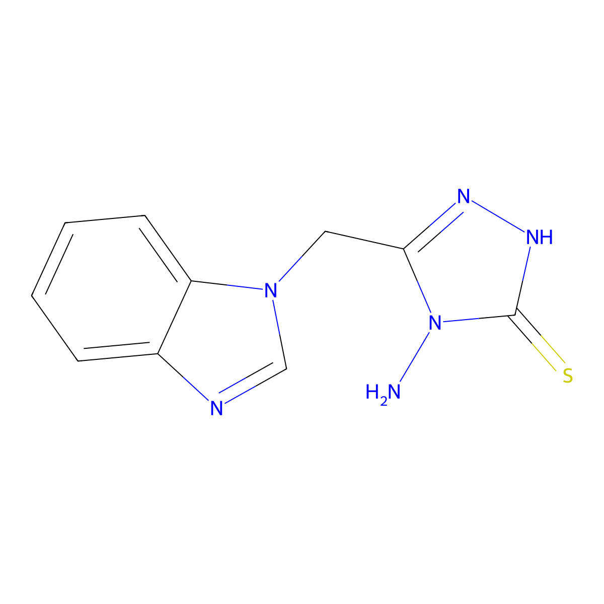 5-((1H-benzo[d]imidazol-1-yl)methyl)-4-amino-4H-1,2,4-triazole-3-thiol molecular structure, CAS 791806-33-2