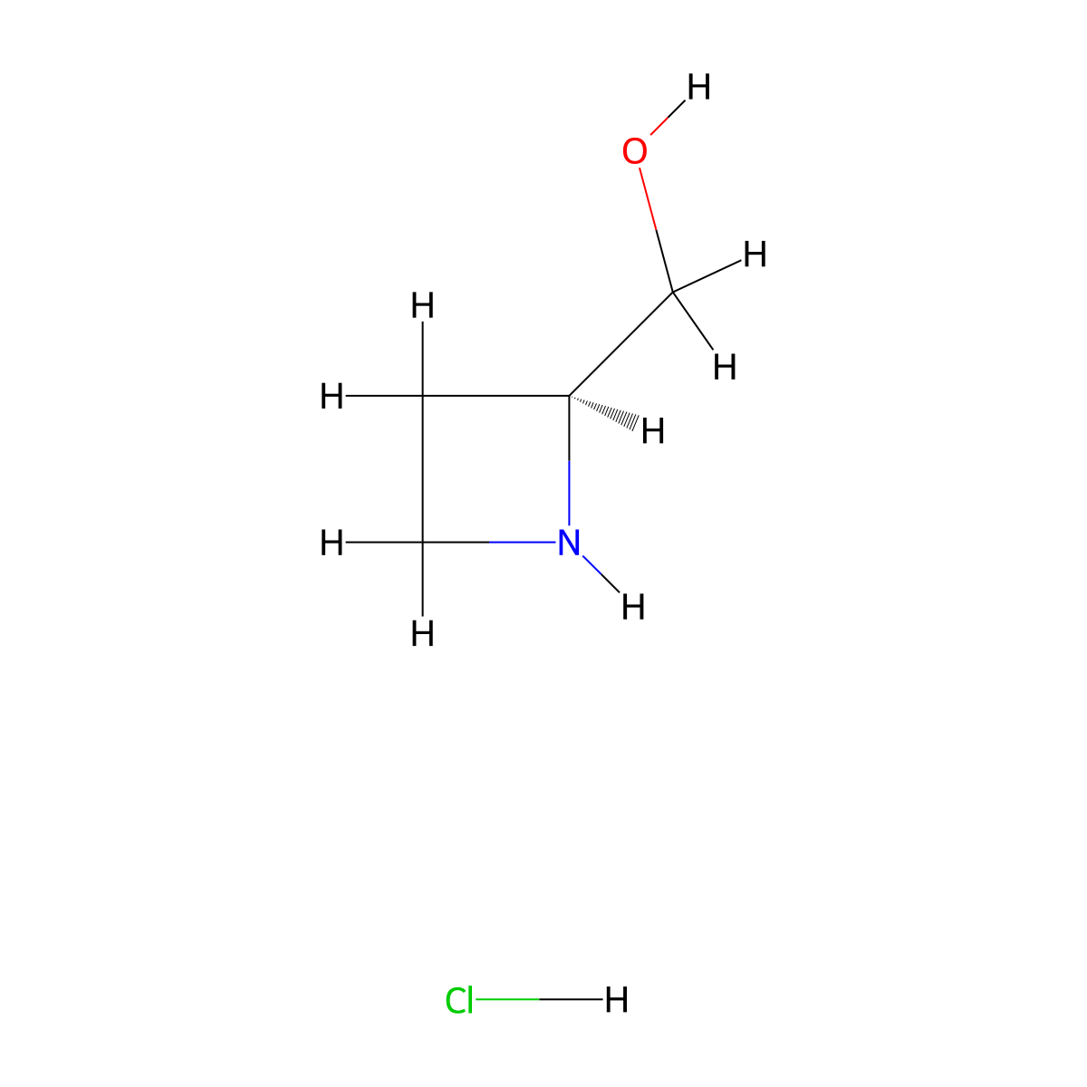 (S)-2-Azetidinemethanol HCl molecular structure, CAS 791807-66-4