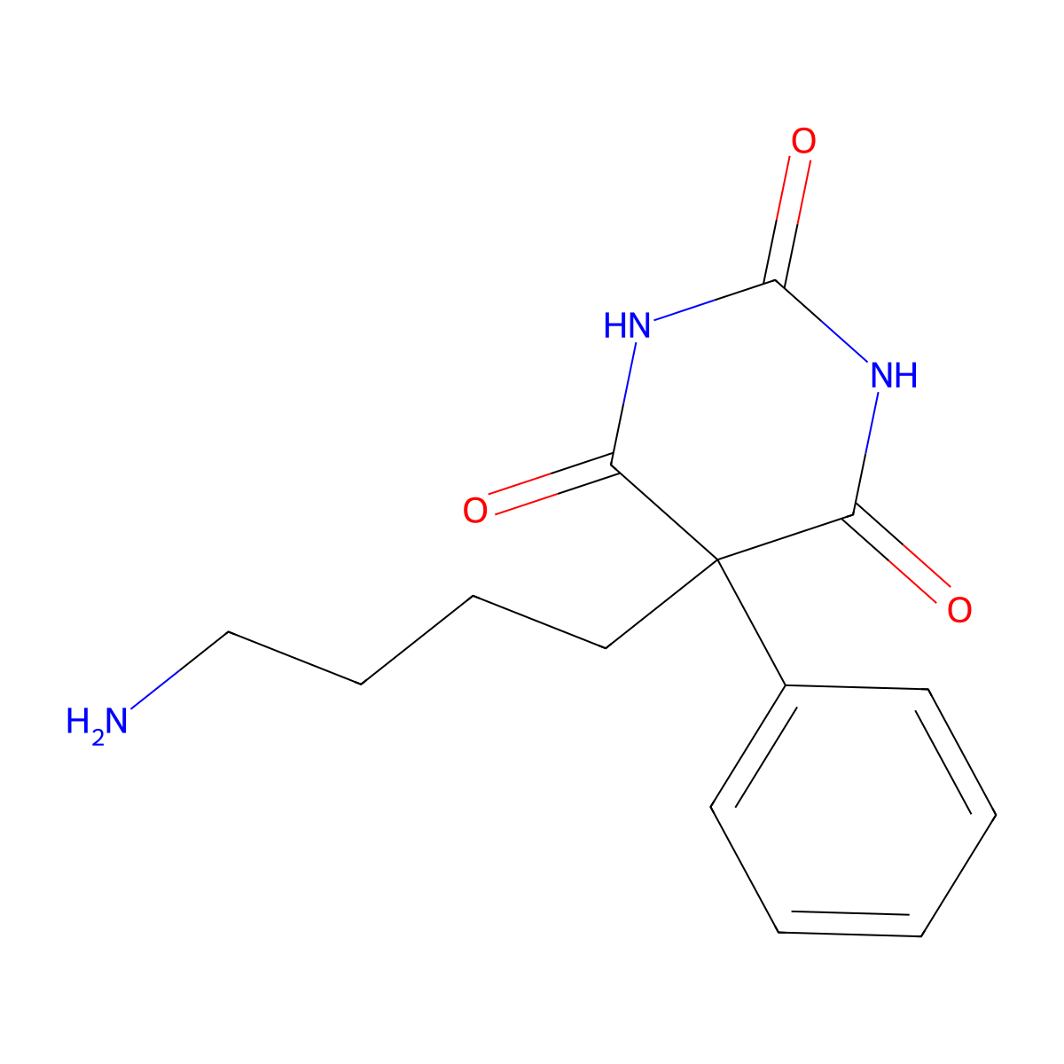 5-Phenyl-5-(4-aminobutyl)barbituric acid molecular structure, CAS 79181-97-8