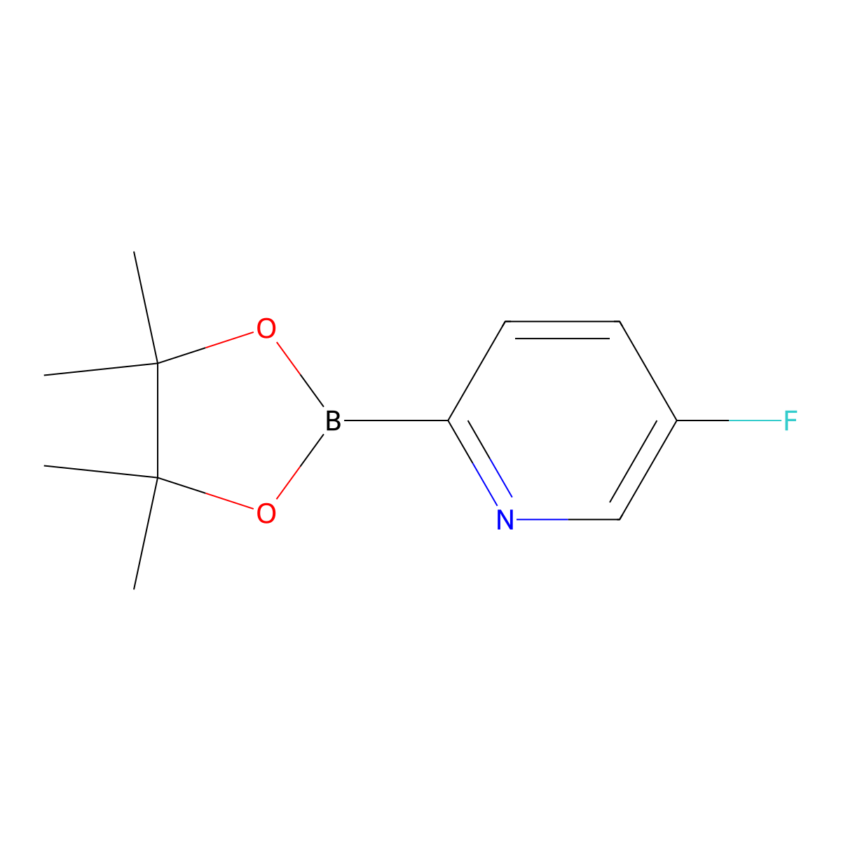 5-Fluoro-2-(4,4,5,5-tetramethyl-1,3,2-dioxaborolan-2-yl)pyridine molecular structure, CAS 791819-04-0