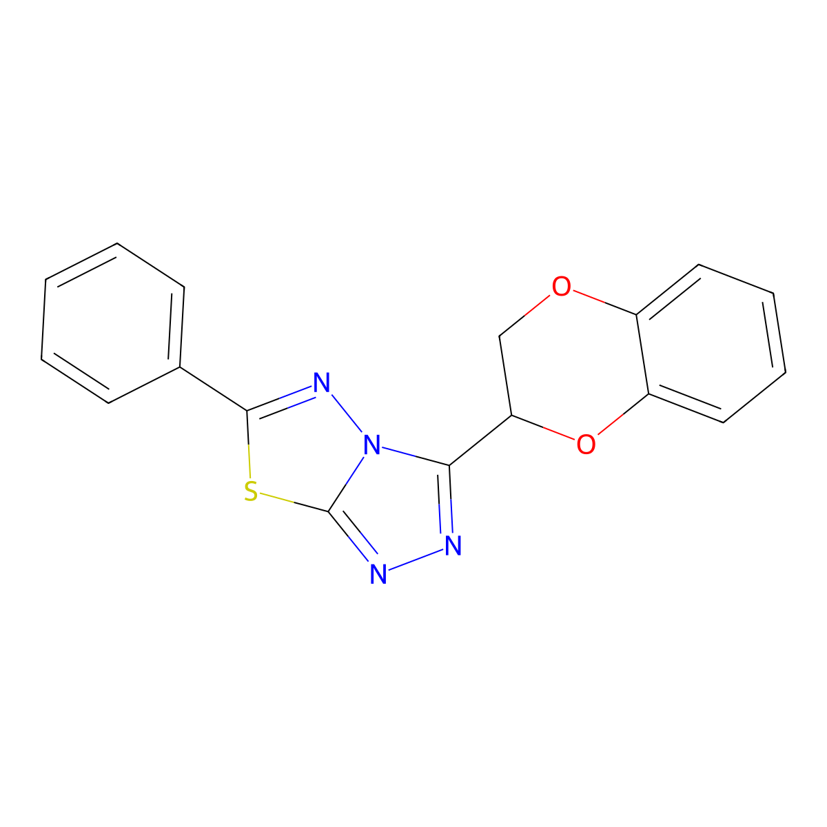 3-(2,3-Dihydro-1,4-benzodioxin-2-yl)-6-phenyl[1,2,4]triazolo[3,4-b][1,3,4]thiadiazole molecular structure, CAS 791824-04-9