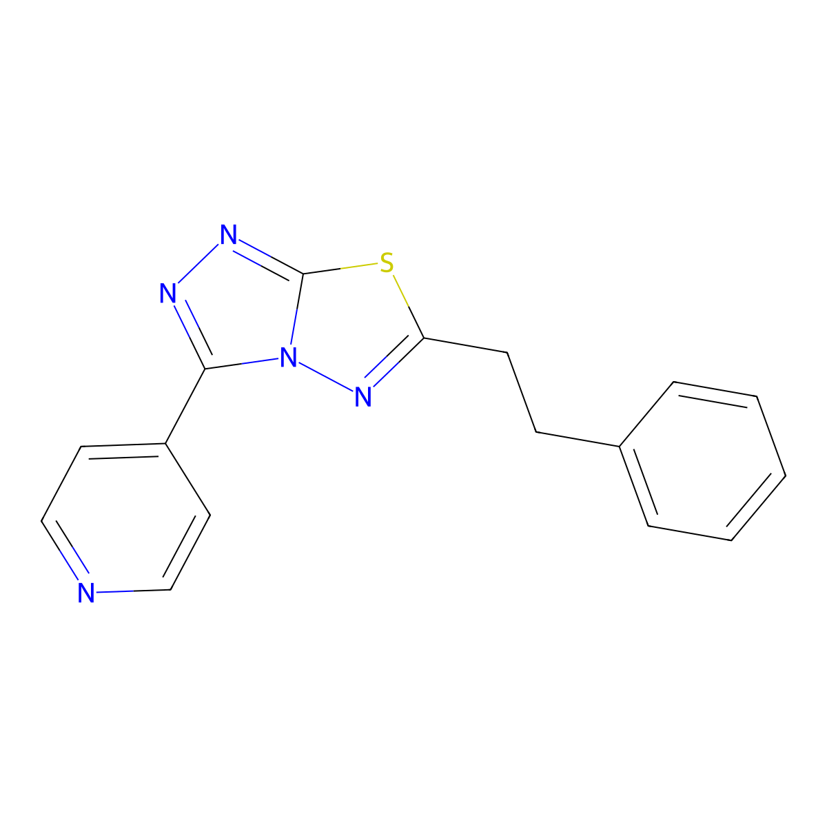6-(2-Phenylethyl)-3-(4-pyridinyl)[1,2,4]triazolo[3,4-b][1,3,4]thiadiazole molecular structure, CAS 791824-10-7