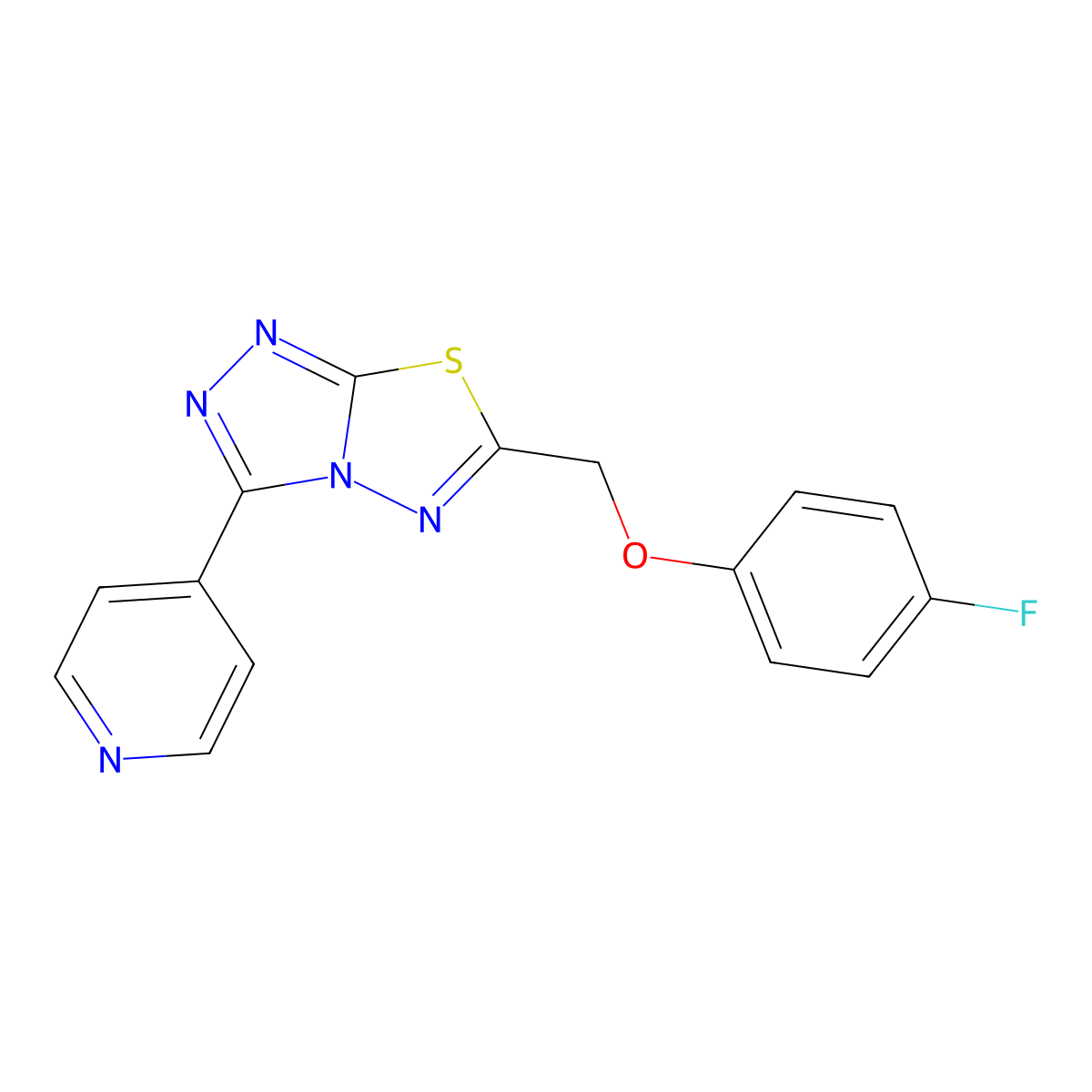 6-[(4-Fluorophenoxy)methyl]-3-(4-pyridinyl)[1,2,4]triazolo[3,4-b][1,3,4]thiadiazole molecular structure, CAS 791824-11-8