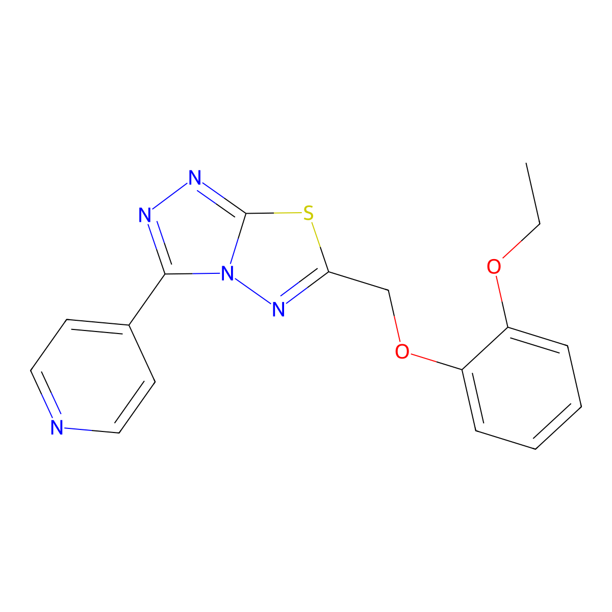 6-[(2-Ethoxyphenoxy)methyl]-3-pyridin-4-yl-[1,2,4]triazolo[3,4-b][1,3,4]thiadiazole molecular structure, CAS 791824-13-0