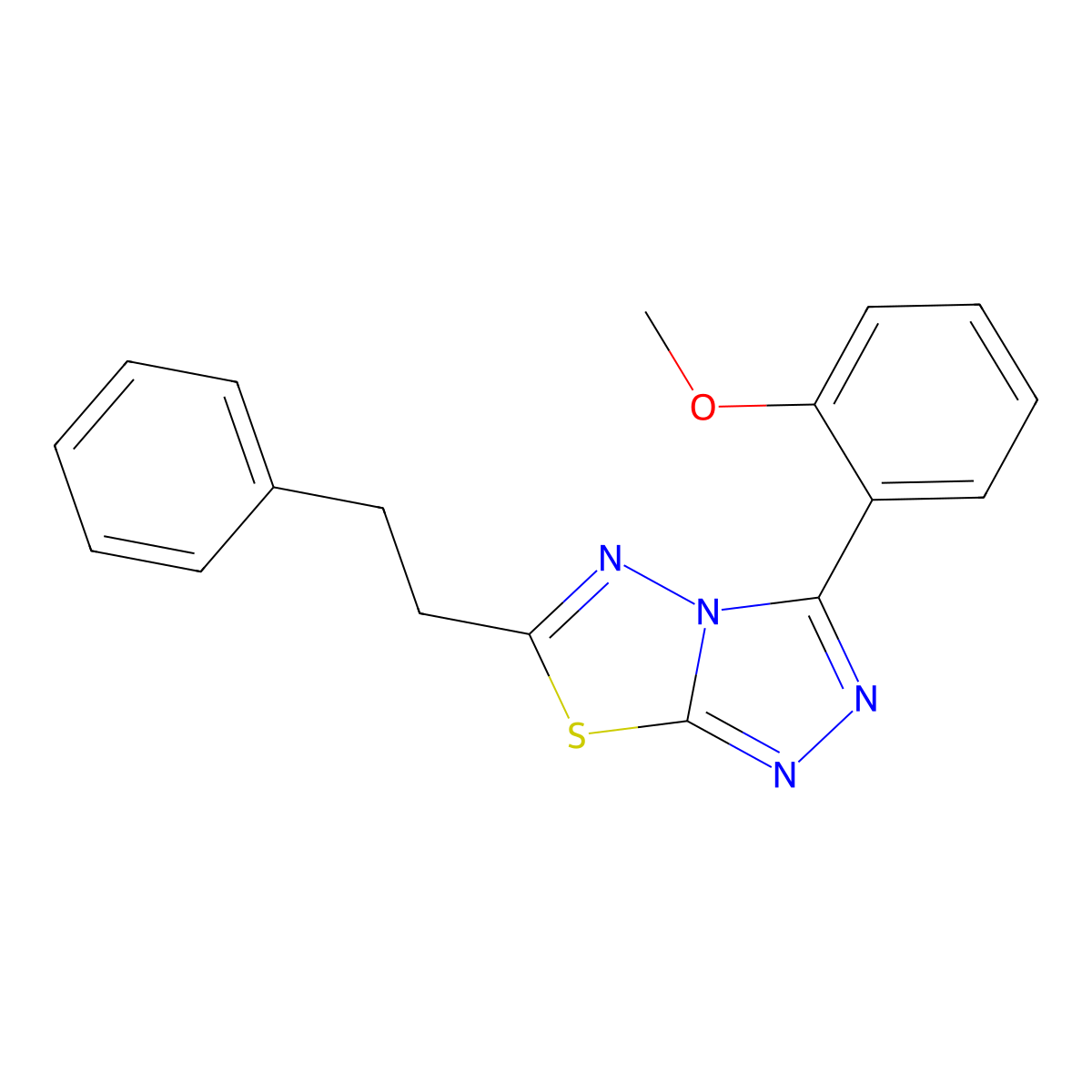 3-(2-Methoxyphenyl)-6-(2-phenylethyl)[1,2,4]triazolo[3,4-b][1,3,4]thiadiazole molecular structure, CAS 791824-17-4