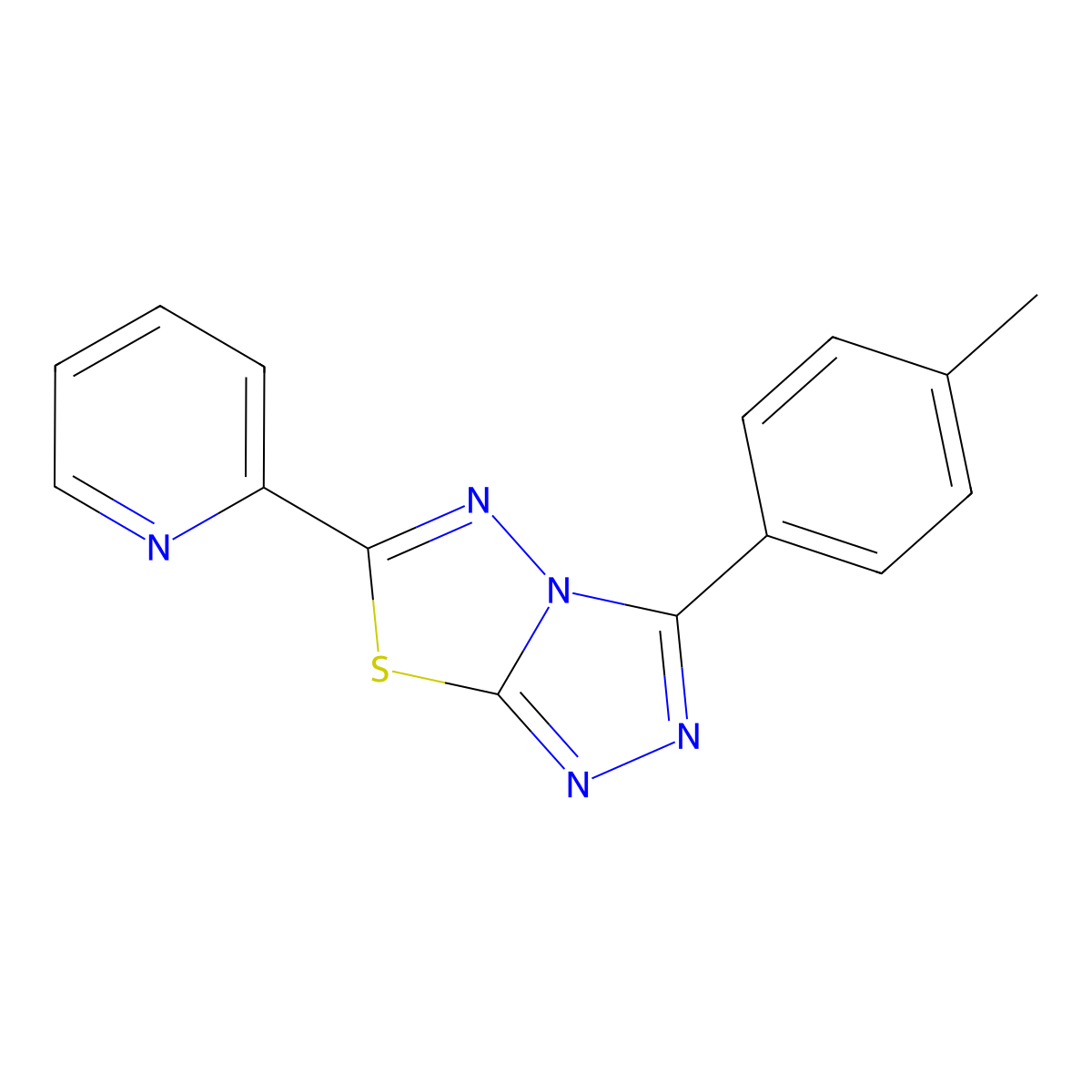 3-(4-Methylphenyl)-6-(2-pyridinyl)[1,2,4]triazolo[3,4-b][1,3,4]thiadiazole molecular structure, CAS 791824-50-5